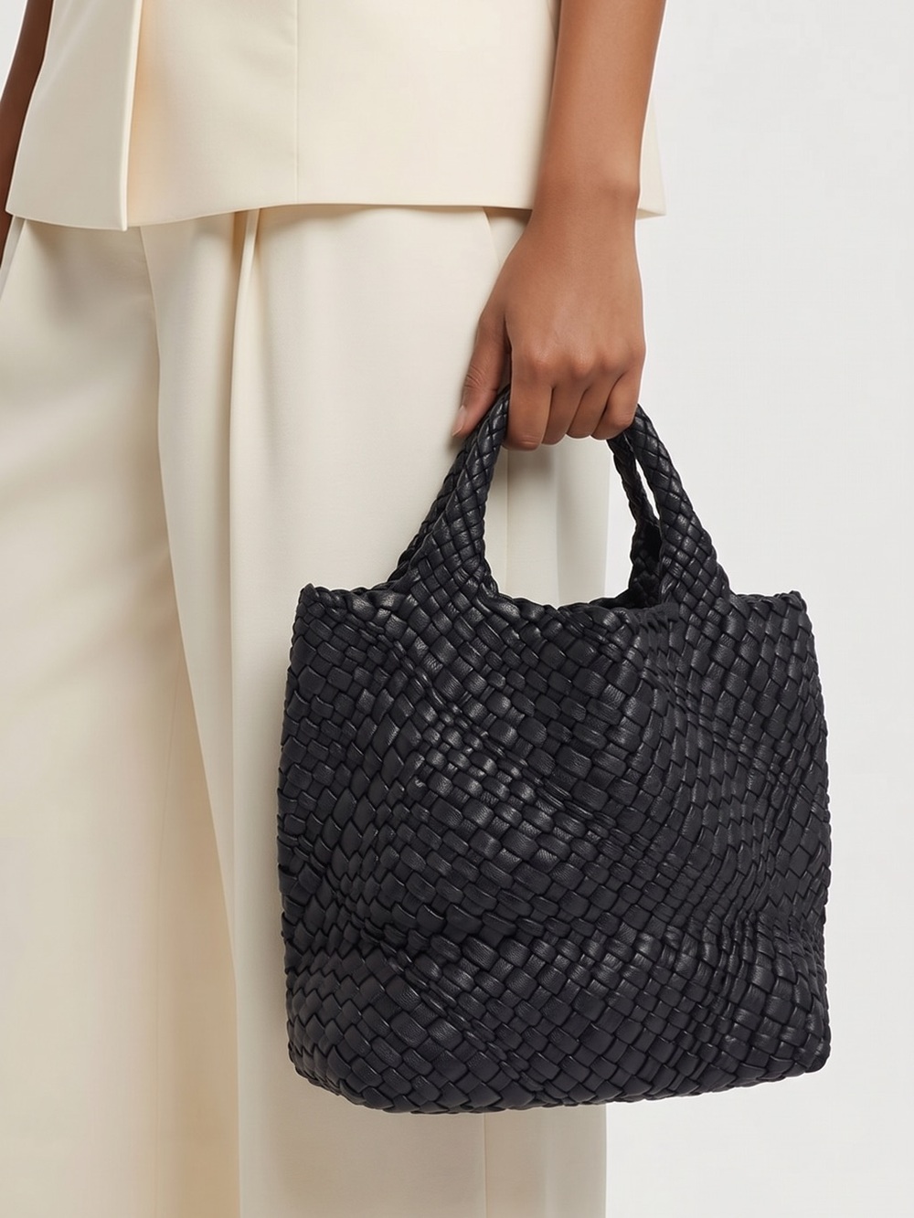Source Unknown Black Woven Tote Bag